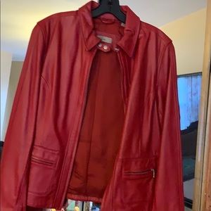 Red leather jacket
